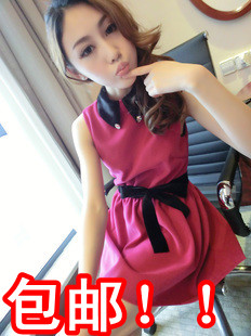 2013 diamond interspersion chiffon tank dress belt