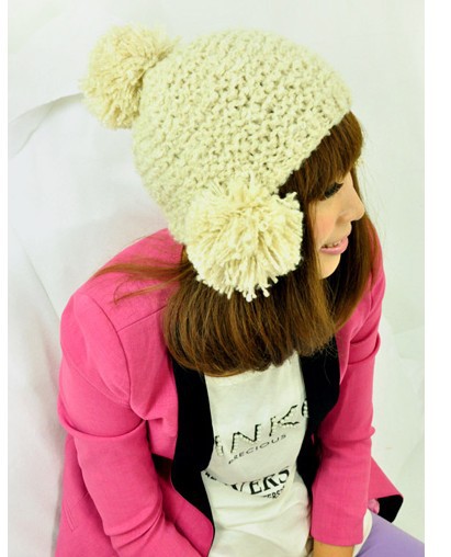 2013 Drop Ship Knitted Caps With Big Ball Cap Hat Wool Outdoor Hat Candy Color Hat 1339 Cheap Price Lower Price