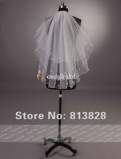 2013 Elegant bride wedding veil multi-layer short design veil ac1059