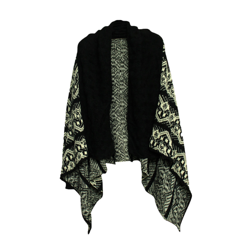 2013 elegant decorative pattern irregular big sweater cardigan cloak open front cape