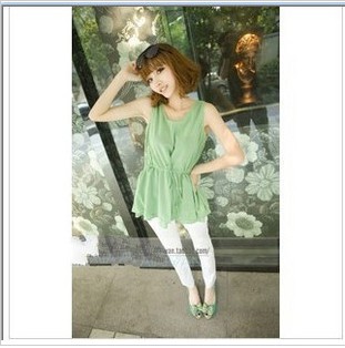 2013 elegant gentlewomen beautiful de exquisite chain decoration drawstring chiffon vest 232 FREE Shipping