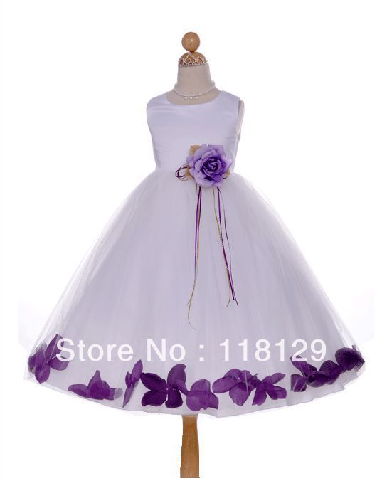 2013 Elegant Round neck  A-line Applique- Floor-length Sleeveless Satin Organza  Flower Girl Dresses 2202