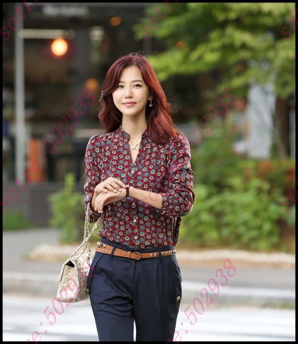 2013 Europe Style/ Chic Ladies V Neck Chffon Blouse Freeshipping
