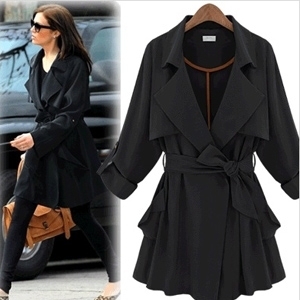 2013 Europe style[YZ104]fashion women spring autumn trench, outerwear,solid color free shipping