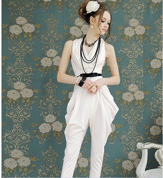 2013 Europe the women's fashion dolls pink large star fold the waist haroun pants pants' 6091,jumpsuits