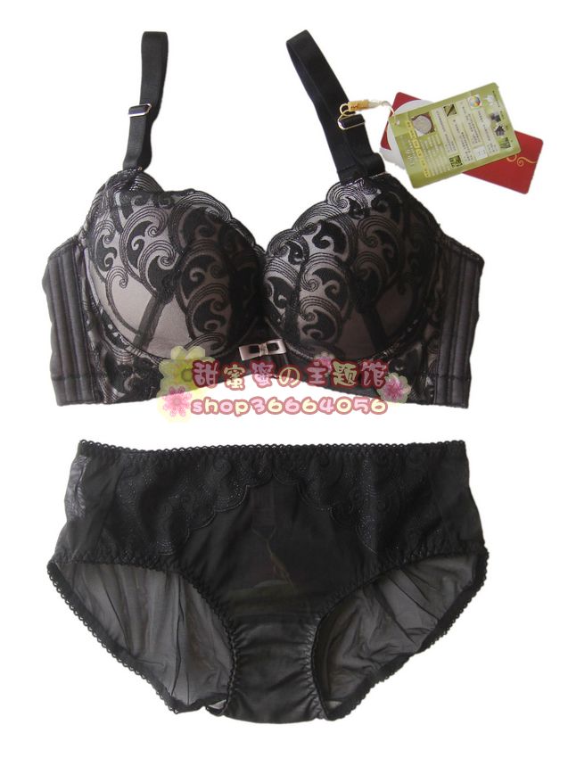 2013 fa576 push up the concentration of bamboo charcoal fiber essential oil water bag a cup bra set