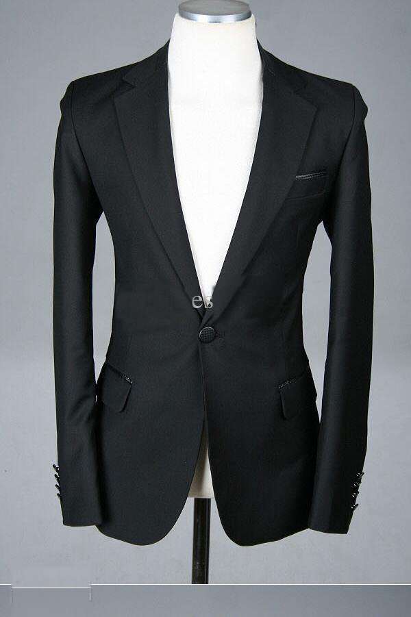 2013 Factory 1 button black wedding men's suits/party/business casual suits/clothing/custom/ M04070ghj5