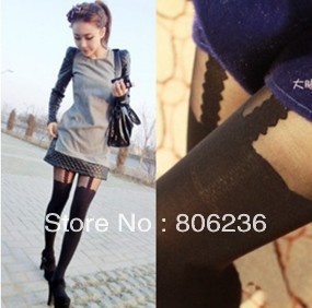 2013 Fashion Ayomi spaghetti strap Stockings Mock Suspender Tights Garter leggings  A2441
