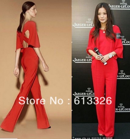 2013 Fashion Big Horn Sleeve Backless Cross Piece Pants