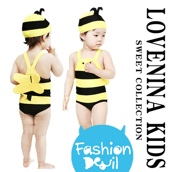 2013 Fashion Devil cute swimwear small bee one-piece swimsuit Boy or girl all-match perfectly