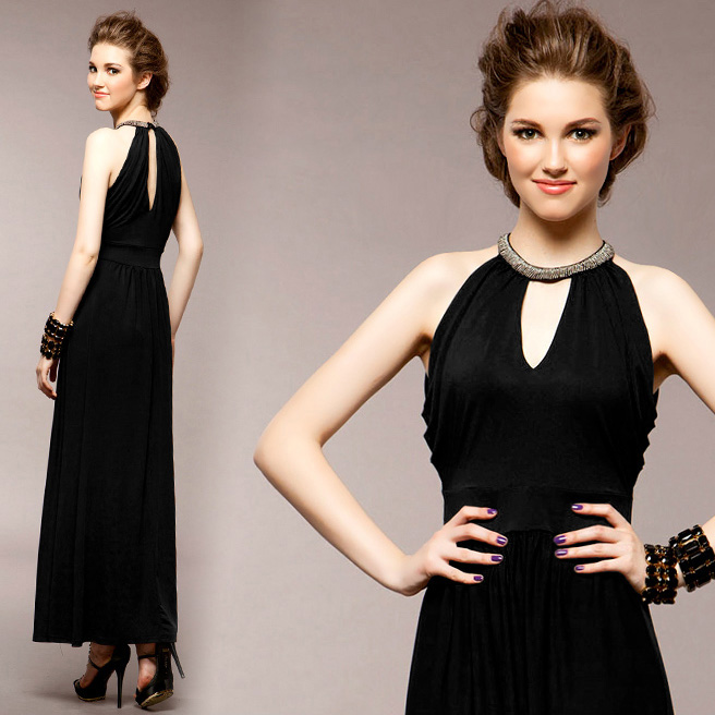 2013 fashion elegant slim thin waist evening dress dinner party sexy long design full dress one-piece dress