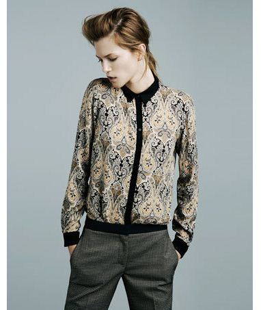 2013 fashion european style shirt with printing design   lady blouses free  shipping  009213