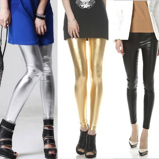2013 Fashion faux leather pants women's tights sexy legging KZ0041 Color: Black, Silver, Gold Free shipping wholesale & retail