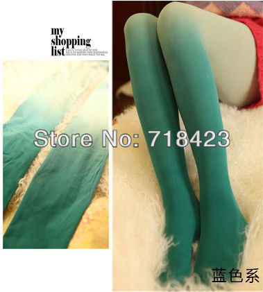 2013 fashion Hot new style Japanese harajuku series stocking elastic pantyhose Green gradient
