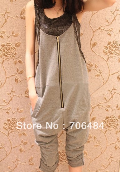 2013 fashion new spring women's casual zipper romper solid colour jumpsuits for women/clothing wholesales