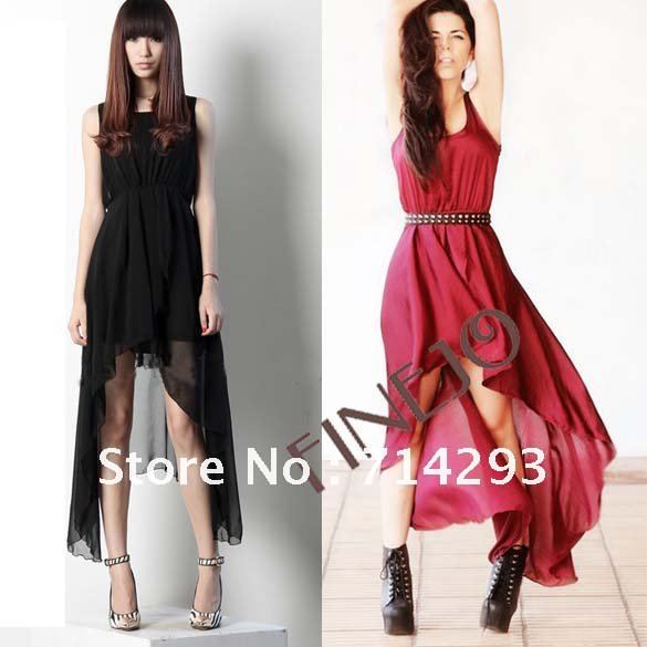 2013 Fashion New Women's Irregular Skirt Chiffon Long Dress  free shipping 5162