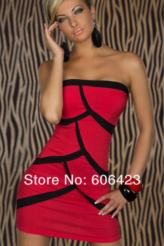 2013 Fashion Pretty Cut Out Mini Red Woman Dress Fashion Clubbing wear Sexy fancy costume 2 Color Wholesale Free Shipping 098