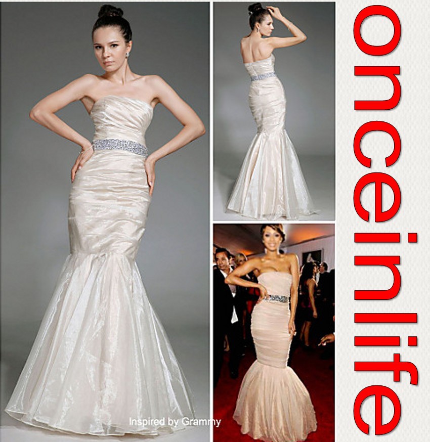 2013 Fashion Sequin Belt Mermaid Red Carpet Celebrity Evening Dress 2013 Free Shipping