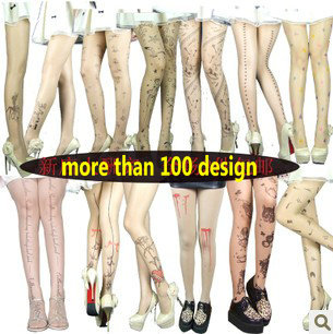 2013 fashion Sexy Tattoo Shock Sheer Tights Legging stocking pantyhose tight women bodystocking floral bandage print leggings