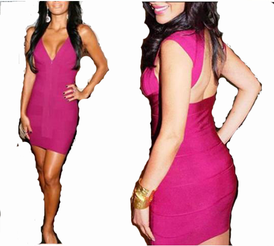 2013 fashion sexy women evening bandage dresses pink