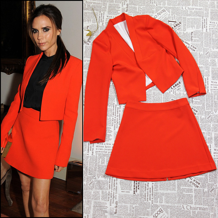 2013 fashion spring and summer women's victoria cardigan short jacket half-skirt set