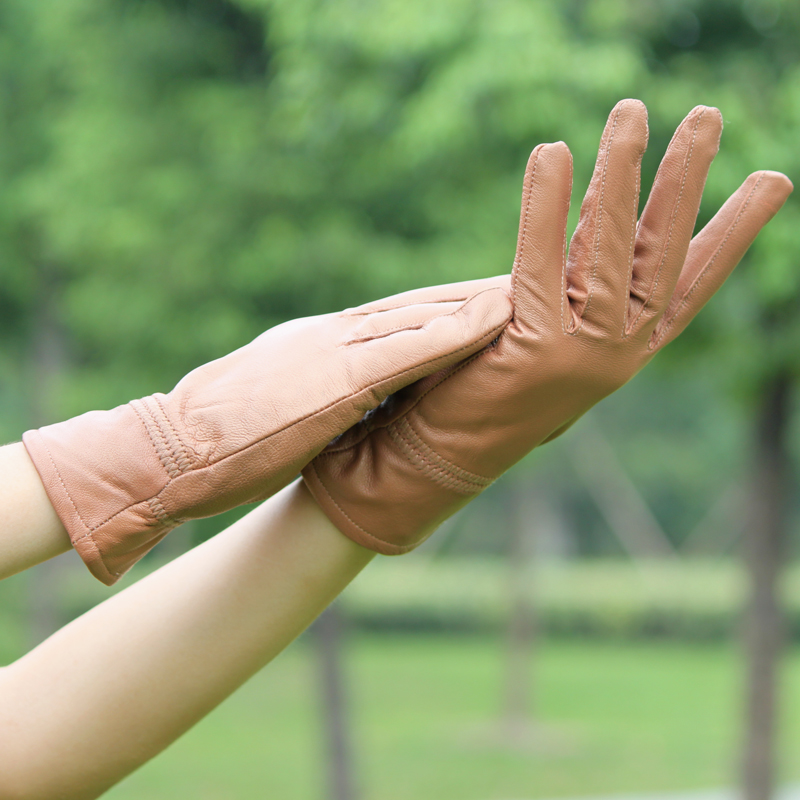 2013  fashion style Women's flat leather sheepskin gloves/winter fashion thickening thermal gloves GL1012