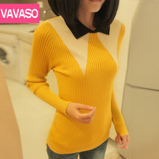 2013 fashion vintage elastic slim sweater basic shirt sweater female