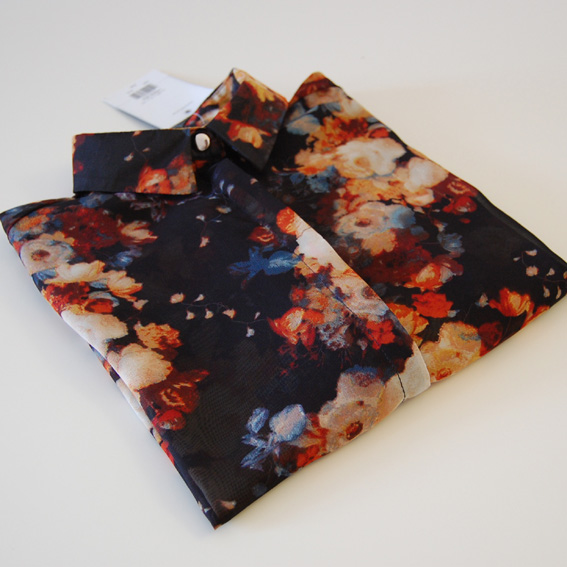 2013 fashion vintage transparent black loose fancy long-sleeve chiffon shirt female