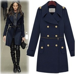 2013 fashion women coat long Fashion fashion double breasted large lapel personality zipper wool coat outerwear camel blue