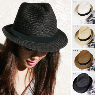 2013 Fashion Women Men Straw Braid Fedoras Jjazz Hat Cap Beach Cap Sun Hat hat
