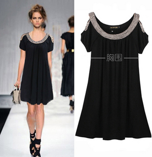 2013 fashion women's freeshipping maternity clothing handmade beading strapless one-piece dress summer  dress plus size skirt