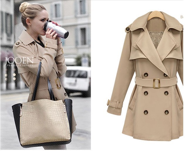 2013 Fashion Women Spring Autumn Winter Double Breasted trench Slim long Style Coat Hot