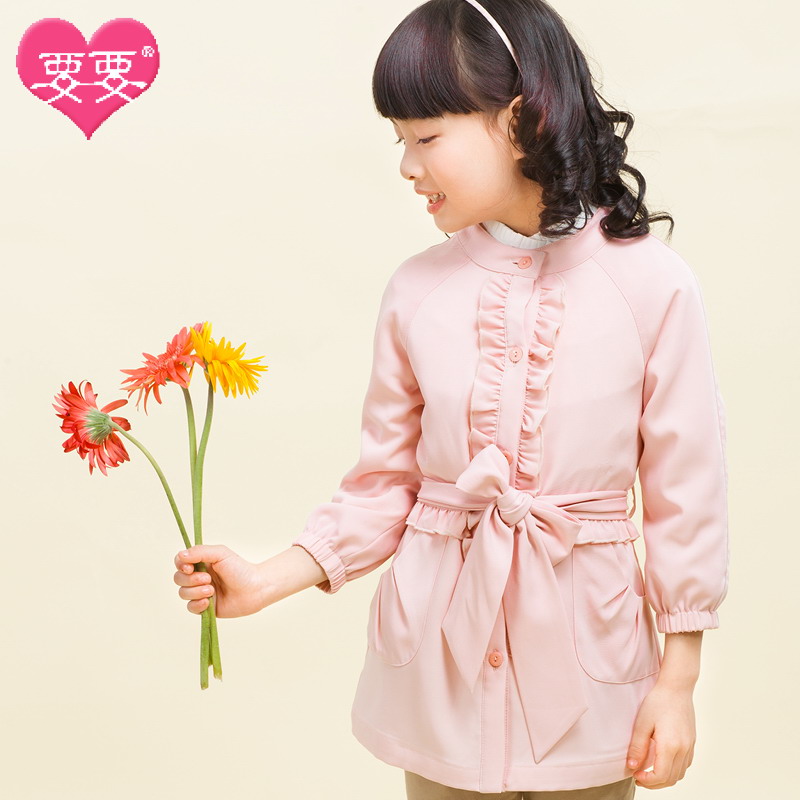 2013 female child spring female child trench female big boy child outerwear female child princess lace spring and autumn