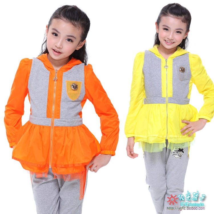 2013 female child spring outerwear child outerwear child trench outerwear spring children's clothing 6001