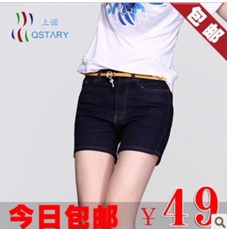 2013 female denim shorts high waist women plus size jeans thin loose shorts