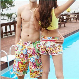 2013 female male flower lovers beach pants beach pants lovers pants lovers swimwear