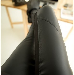 2013 female slim leather pants patchwork trousers slim legging winter
