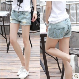 2013 female summer hole loose casual denim shorts mm shorts plus size female trousers hot