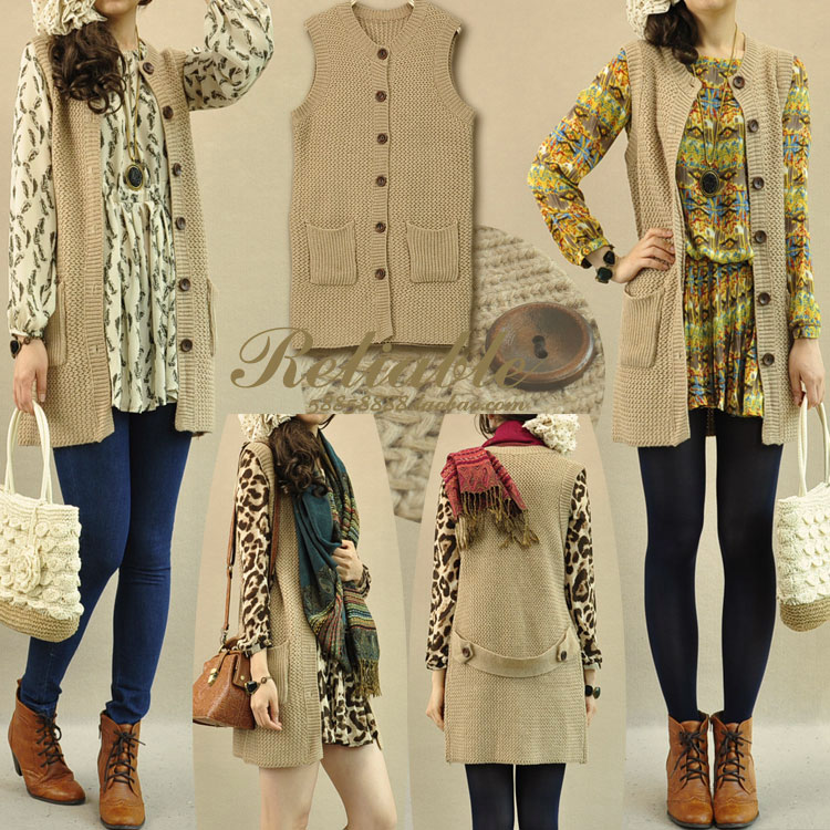 2013 female summer vest outerwear fashion slim medium-long cardigan vest
