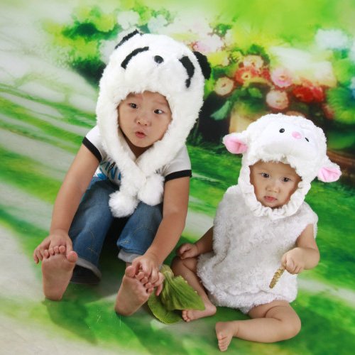 2013 Flax three-dimensional animal double hat long hair hat Panda hat 17cm free shipping