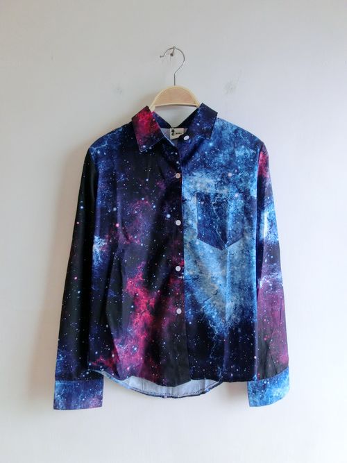 2013 For women street Sty nda HARAJUKU tie-dyeing shirt galaxy space