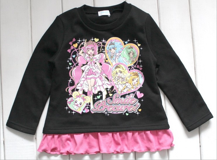 2013 free shipipng girls long sleeve sweatshirts sailor moon black with pink frills