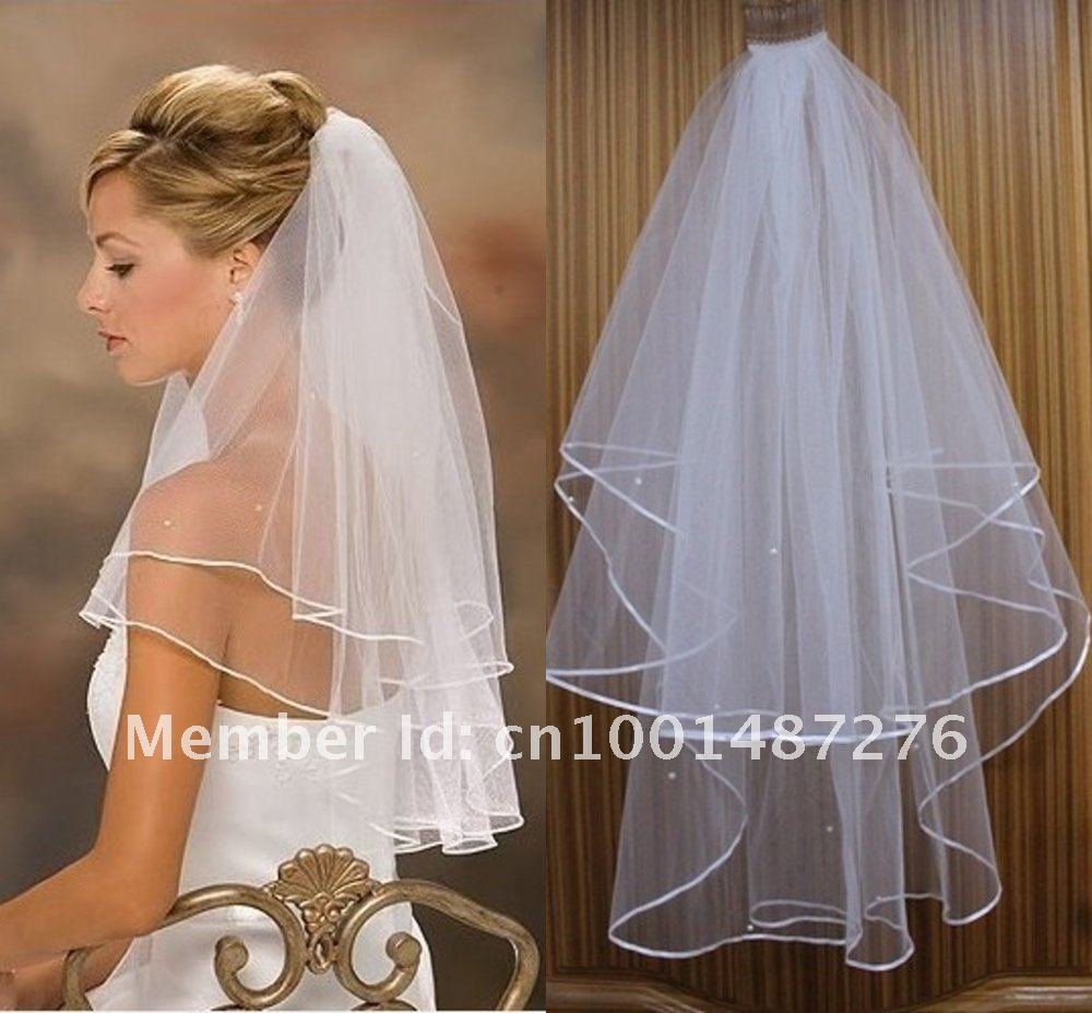 2013 Free Shipping 2White Wedding Formal Occasion Bridal Veil Accessories with comb Bridal Gowns