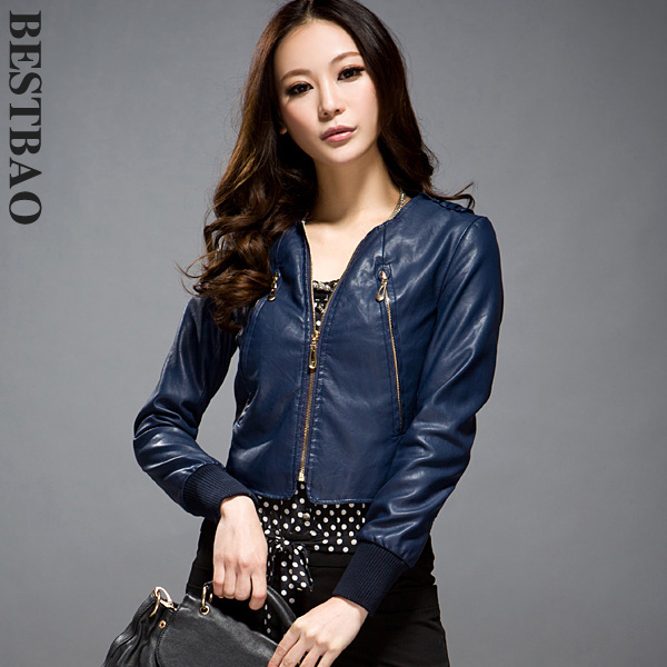 2013 free shipping 3030 fashion brief o-neck short leather clothing zipper as front fly thread cuff bestbao