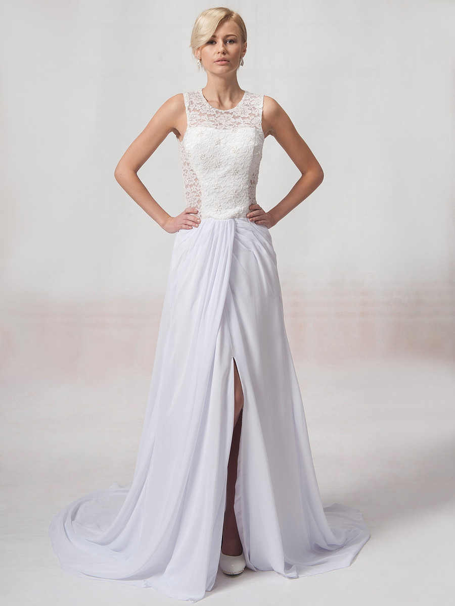 2013 Free Shipping Celebrity Dresses lace Chiffon SweepBrush  LU-00049 Wedding DressesEvening/Prom/Homecoming Quinceanera