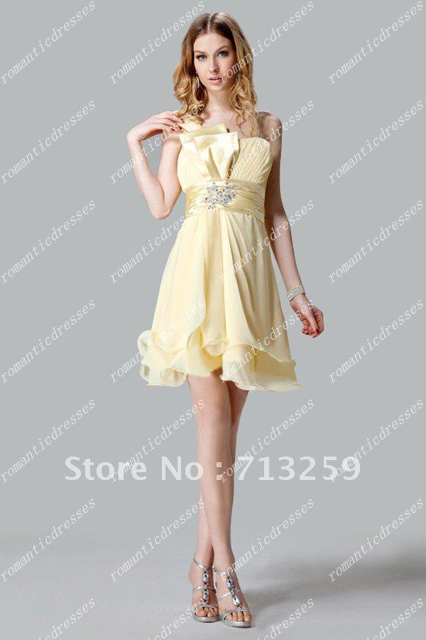 2013  Free Shipping Chiffion Tiered  Sexy Sash Bowknot Sweep Train  Ball Gown Knee Length  Custom Made Prom Comunication Dresses