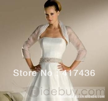 2013 Free Shipping Elegant 2080 organza wedding wraps long sleeve shawls Wedding party dresses Accessories bridal jackets coat