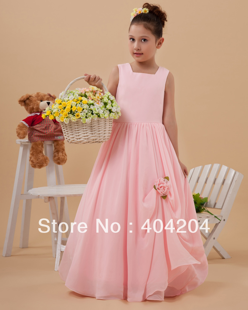 2013 Free Shipping Fashion Chiffon Sleeveless Floor-Length  Flower Girl Dresses Custom All  Size(1YCKVUPZ)