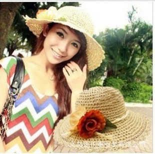 2013 Free shipping Fashion sun hat flower cap
