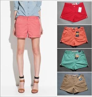 2013 Free shipping fashion women's new styles Europe and American colorful  cotton mid waist  Shorts hot pants 1319